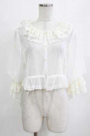 画像: V.castle（海外ロリータブランド） / ドットチュールカーディガン M オフ H-26-02-04-058-PU-TO-NS-ZH