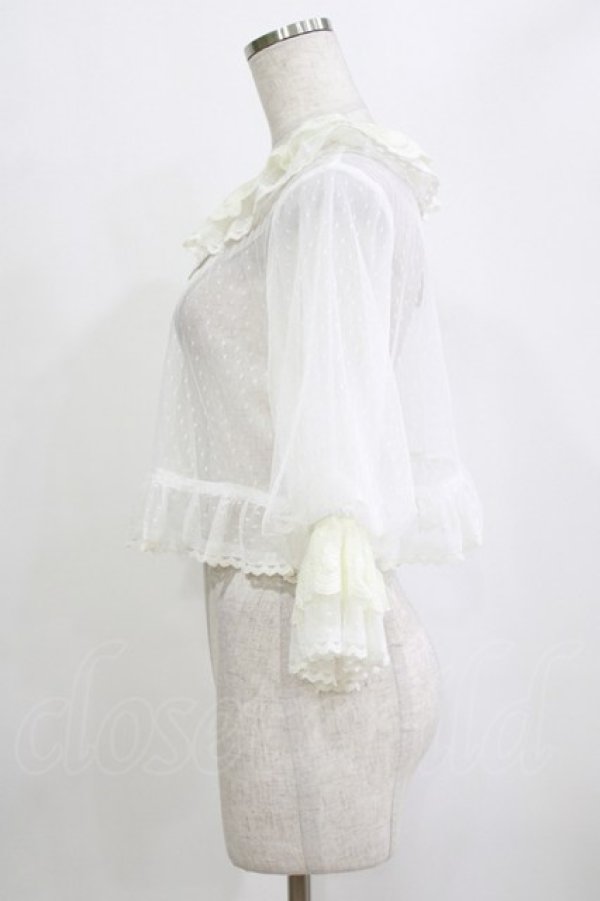 画像2: V.castle（海外ロリータブランド） / ドットチュールカーディガン M オフ H-26-02-04-058-PU-TO-NS-ZH (2)