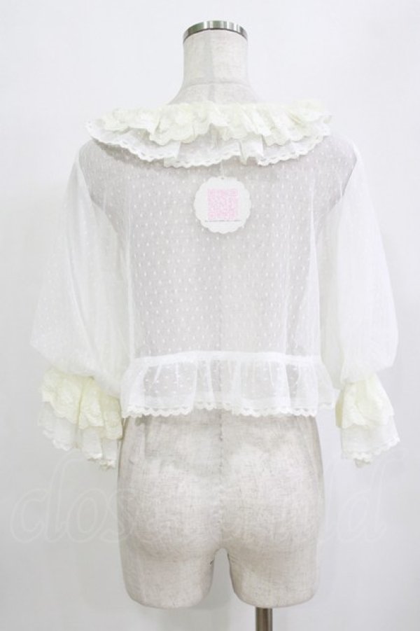 画像3: V.castle（海外ロリータブランド） / ドットチュールカーディガン M オフ H-26-02-04-058-PU-TO-NS-ZH (3)