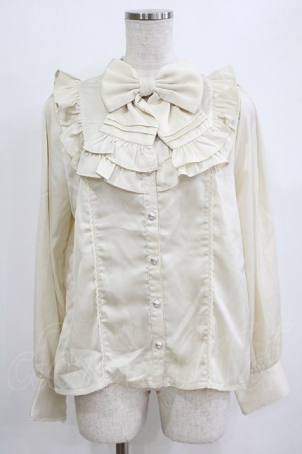 画像1: axes femme kawaii / ヴィンテージサテンブラウス M 生成り H-26-02-04-059-AX-BL-NS-ZH (1)