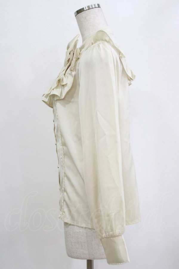 画像2: axes femme kawaii / ヴィンテージサテンブラウス M 生成り H-26-02-04-059-AX-BL-NS-ZH (2)