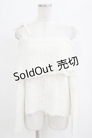 画像: axes femme / オフショルダーフェザープルオーバー M オフ H-26-02-04-067-AX-TO-NS-ZH