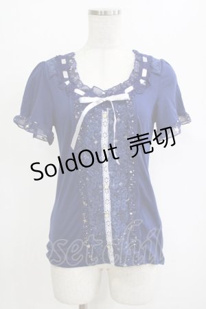 画像: axes femme / レース切替カットソー M ブルー H-26-02-04-071-AX-BL-NS-ZH