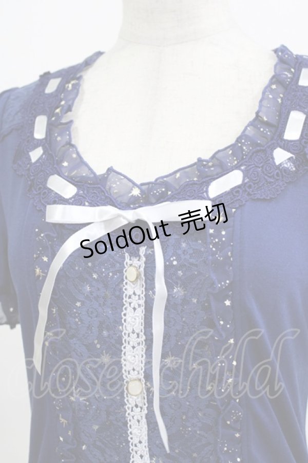 画像4: axes femme / レース切替カットソー M ブルー H-26-02-04-071-AX-BL-NS-ZH (4)