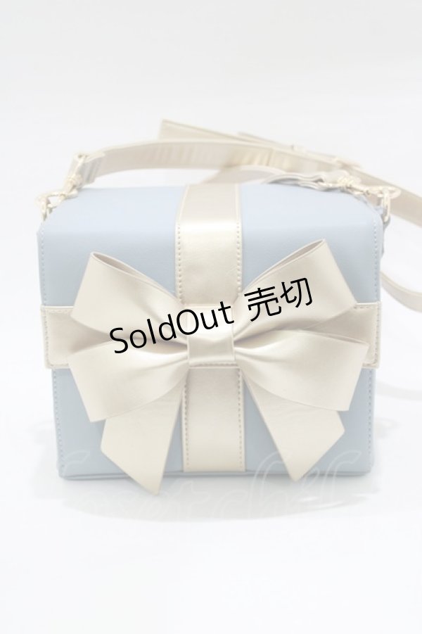 画像2: Fi.n.t / 多重リボンプレゼントBOXバッグ  L/BLUE H-26-02-04-073-CA-BG-NS-ZH (2)