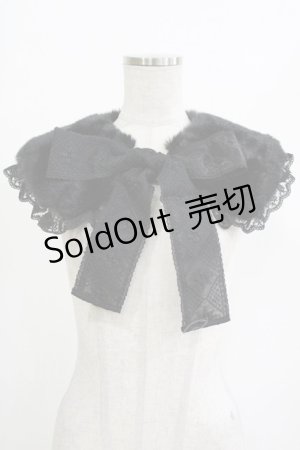 画像: axes femme / レースリボンファーティペット  ブラック H-26-02-04-075-AX-ZA-NS-ZH