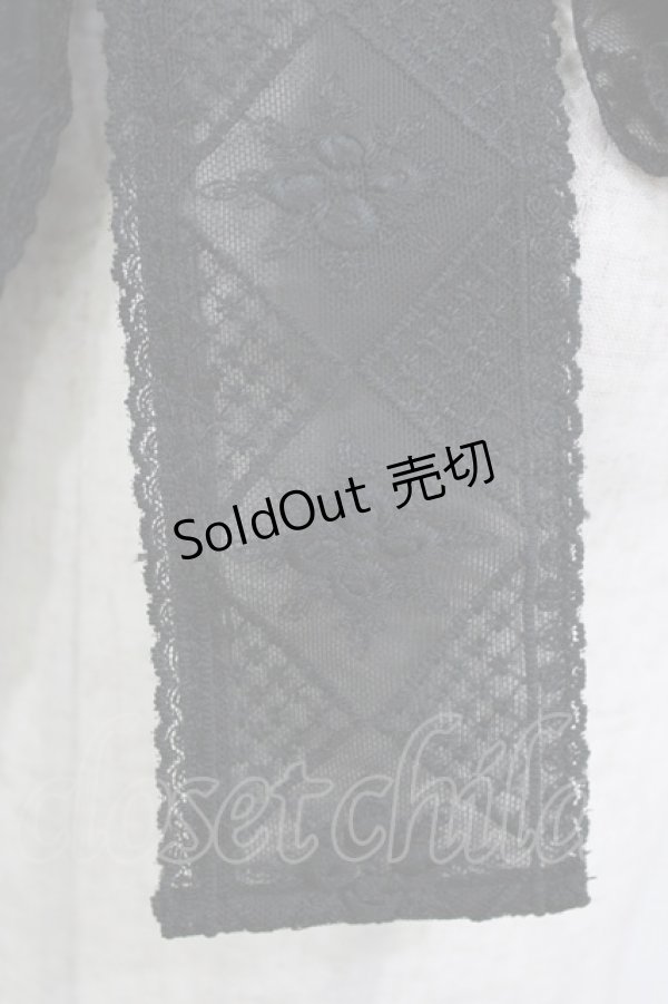 画像2: axes femme / レースリボンファーティペット  ブラック H-26-02-04-075-AX-ZA-NS-ZH (2)