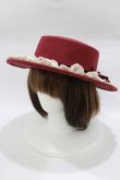 画像1: axes femme / カメオリボン付きカンカン帽  ワイン H-26-02-04-082-AX-AC-NS-ZH (1)