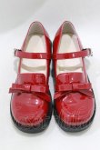 画像1: axes femme / リボン付ローファーパンプス M/23.5cm レッド H-26-02-04-085-AX-SH-NS-ZH (1)