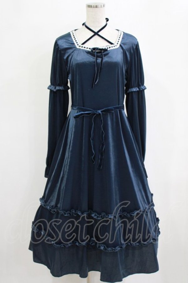 画像1: Cherirulu Chocola / TT*MINベロアOP L ネイビー H-26-02-04-010-GO-OP-NS-ZH (1)