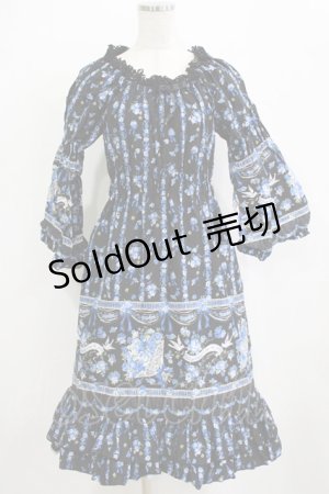 画像: metamorphose / ことりブーケワンピース Free ブラック H-26-02-04-013-ME-OP-NS-ZH