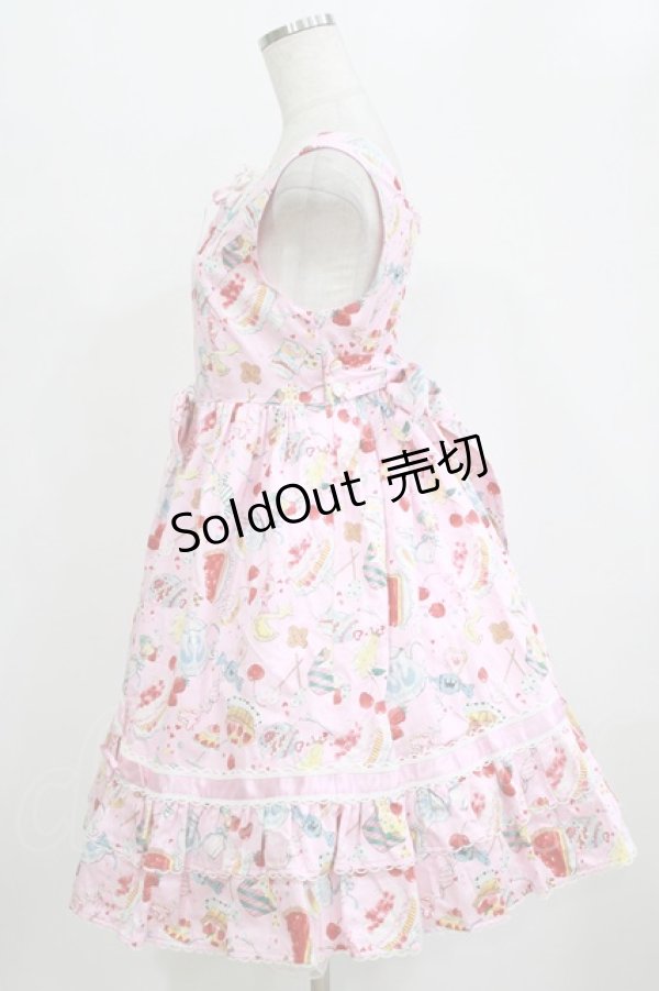 画像2: metamorphose / sweets collectionハイウエストジャンパースカート Free ピンク H-26-02-04-002-ME-OP-NS-ZH (2)