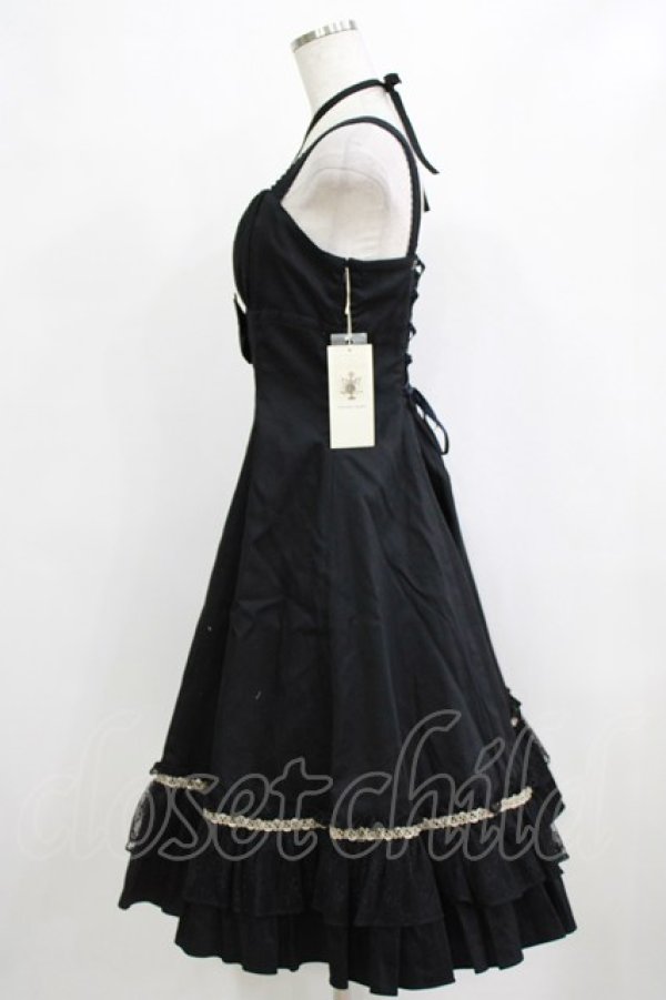 画像2: Victorian maiden / ノーブルサテンマリーローズドレス Free ブラック H-26-02-04-017-CL-OP-NS-ZH (2)