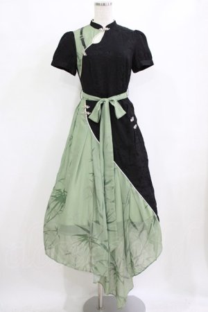 画像: Luna's Journey（海外ロリータブランド） / チャイナ風ワンピース S ブラック/グリーン H-26-02-04-018-PU-OP-NS-ZH