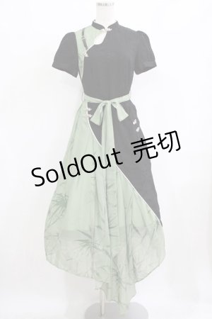 画像: Luna's Journey（海外ロリータブランド） / チャイナ風ワンピース S ブラック/グリーン H-26-02-04-018-PU-OP-NS-ZH