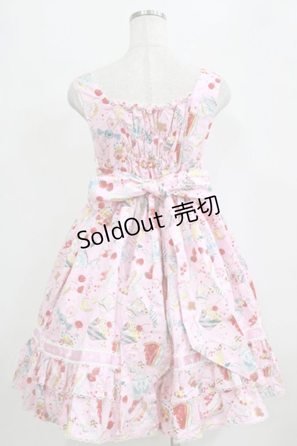 画像3: metamorphose / sweets collectionハイウエストジャンパースカート Free ピンク H-26-02-04-002-ME-OP-NS-ZH (3)