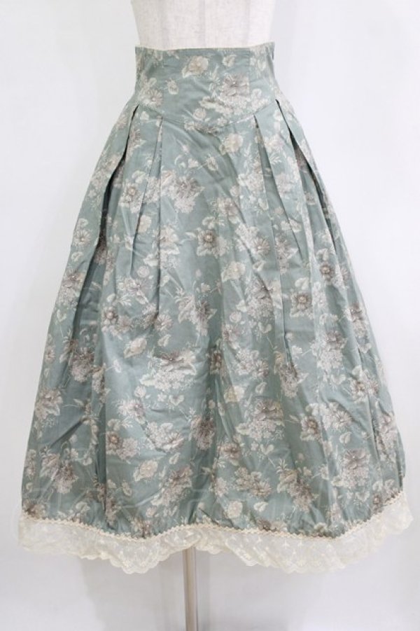 画像1: Victorian maiden / カントリーハイウエストスカート Free ブルー H-26-02-04-019-CL-SK-NS-ZH (1)