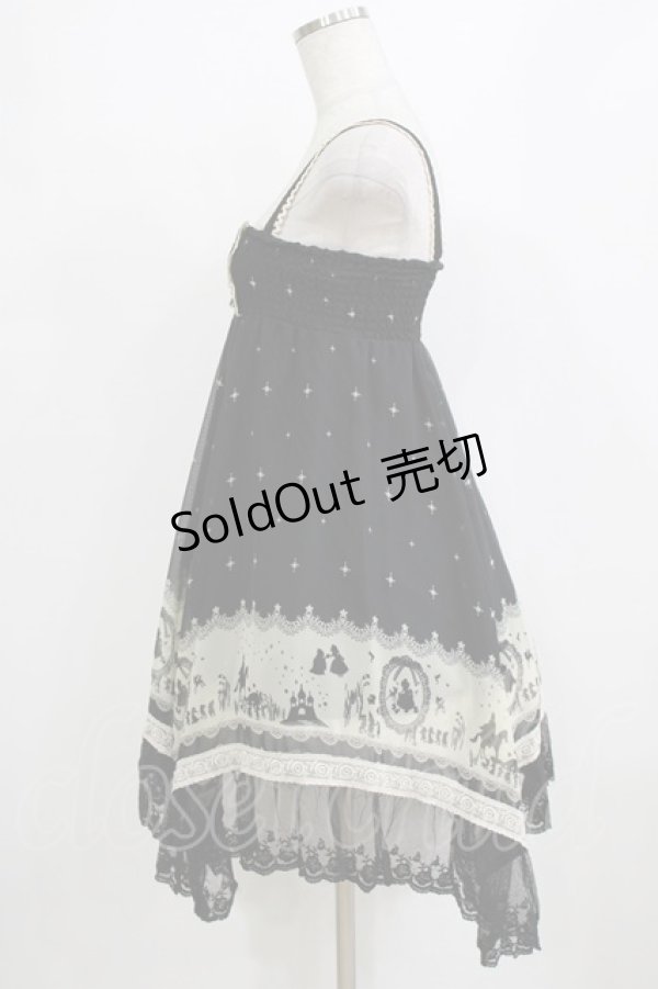 画像2: axes femme / メルヘンプリント2WAYスカート M ブラック H-26-02-04-022-AX-SK-NS-ZH (2)