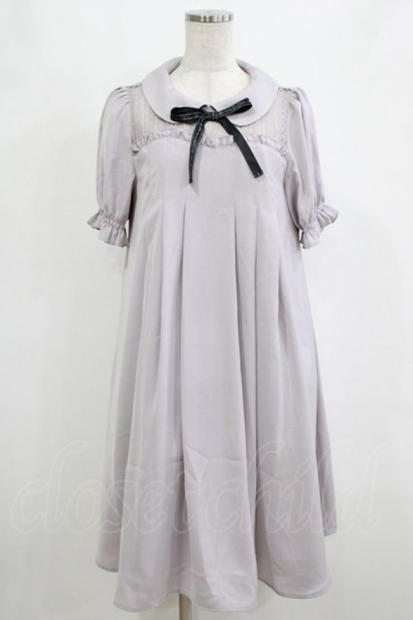 画像1: axes femme POETIQUE / メッセージリボンＡラインワンピース M ラベンダー H-26-02-05-1024-AX-OP-NS-ZH (1)