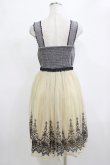 画像3: axes femme / 裾刺繍チュールワンピース M ブラック/アイボリー H-26-02-05-1025-AX-OP-NS-ZH (3)