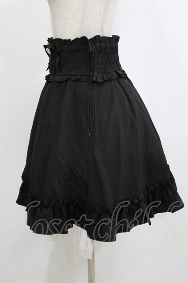 画像2: DearMyLove / ハートビジューリボンレースアップフリルスカート 3L ブラック H-26-02-05-1029-EL-SK-NS-ZH (2)
