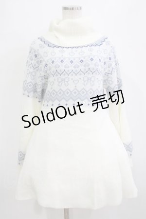 画像: evelyn / フェアアイルニットワンピース Free オフ/サックス H-26-02-05-1030-LO-OP-NS-ZH