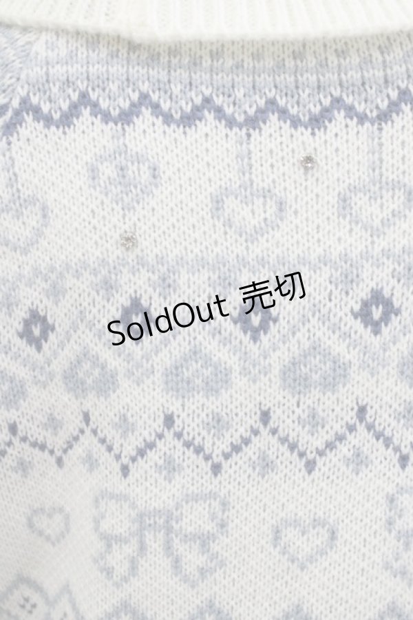 画像4: evelyn / フェアアイルニットワンピース Free オフ/サックス H-26-02-05-1030-LO-OP-NS-ZH (4)