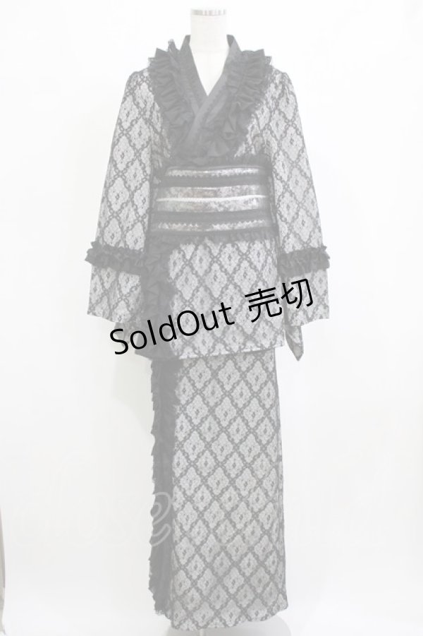 画像1: Hoshibako Works / 月影の待ちびと和様セットアップワンピース L ブラック H-26-02-05-1031-LO-OP-NS-ZH (1)