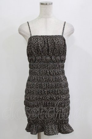 画像: Bubbles / ギャザーシャギーワンピース M レオパード/ブラック H-26-02-05-1033-CA-OP-NS-ZH