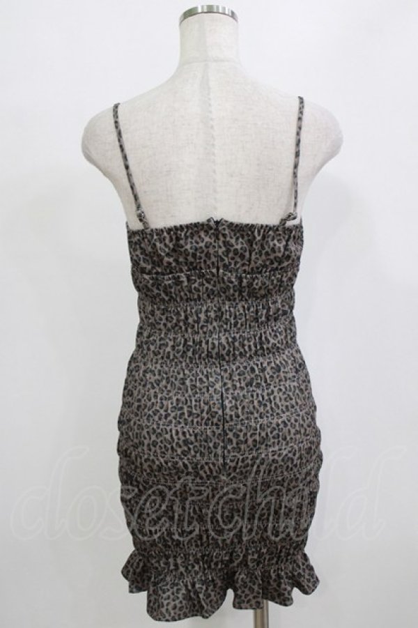 画像3: Bubbles / ギャザーシャギーワンピース M レオパード/ブラック H-26-02-05-1033-CA-OP-NS-ZH (3)