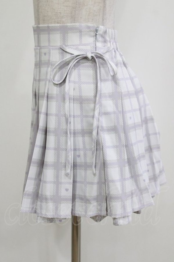 画像2: pium / piumハートチェックサイドリボンプリーツスカート Free グレー H-26-02-05-1035-0-SK-NS-ZH (2)