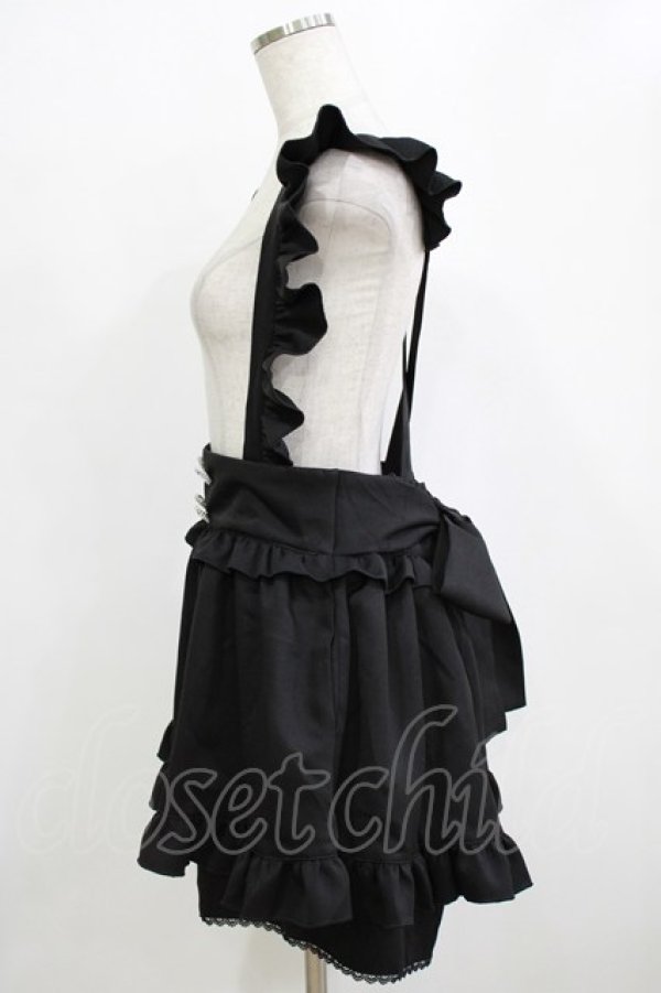 画像2: DearMyLove / ハートビジューフリルキュロット 3L ブラック H-26-02-05-1038-EL-SK-NS-ZH (2)