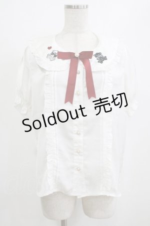 画像: Amavel / シエスタハートベア刺繍入り くま耳付ブラウス Free オフ H-26-02-05-1049-CA-BL-NS-ZH