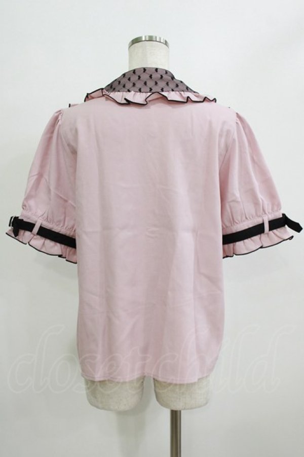 画像3: DearMyLove / ハートドットチュール重ねバックルブラウス 3L ピンク H-26-02-05-1050-EL-BL-NS-ZH (3)