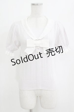 画像: evelyn / リボンアイレットニット Free ピンク H-26-02-05-1051-LO-TO-NS-ZH