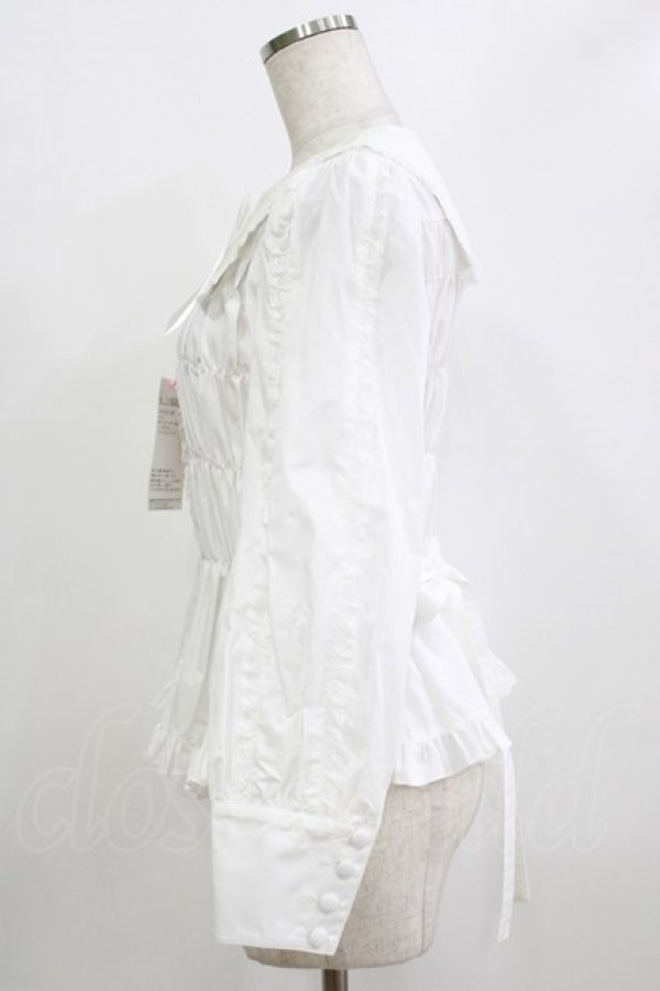 画像2: metamorphose / スクエアカラー2WAYブラウス サイズ1 オフ白 H-26-02-05-1053-ME-BL-NS-ZH (2)