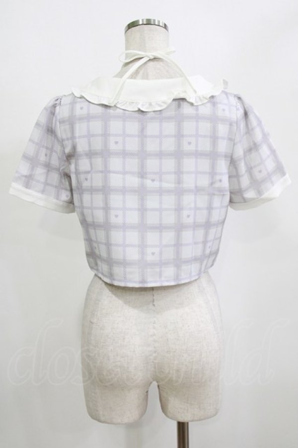 画像3: pium / piumハートチェックフリルカラートップス Free グレー H-26-02-05-1058-0-TO-NS-ZH (3)