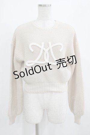 画像: Darich / ロゴワッフルニットトップス Free ベージュ H-26-02-05-1060-LO-TO-NS-ZH