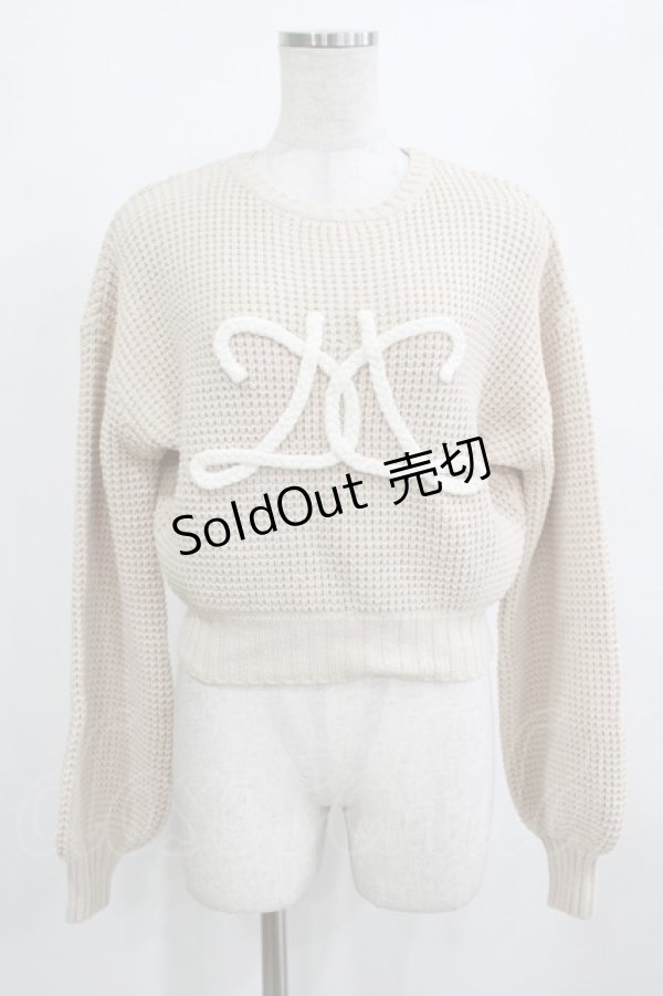 画像1: Darich / ロゴワッフルニットトップス Free ベージュ H-26-02-05-1060-LO-TO-NS-ZH (1)