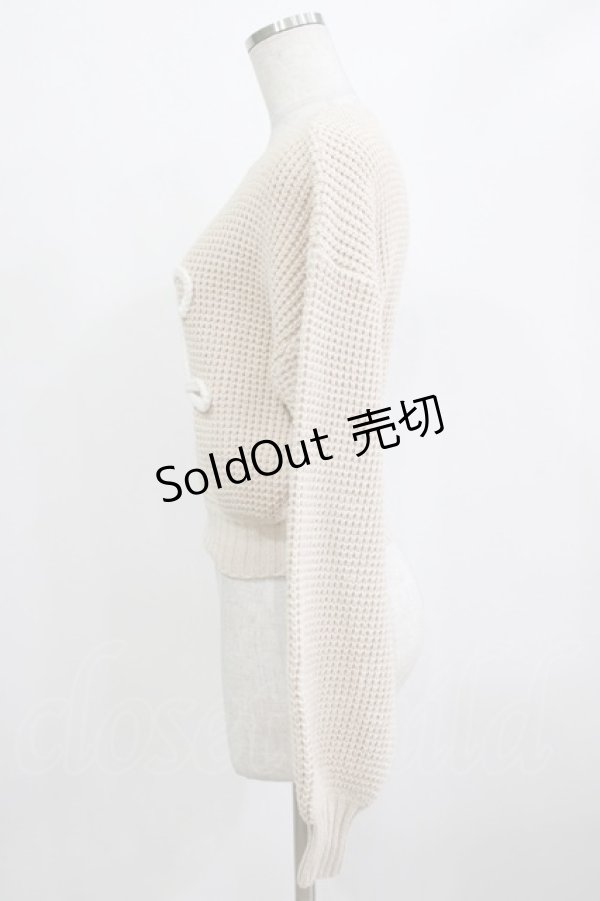 画像2: Darich / ロゴワッフルニットトップス Free ベージュ H-26-02-05-1060-LO-TO-NS-ZH (2)