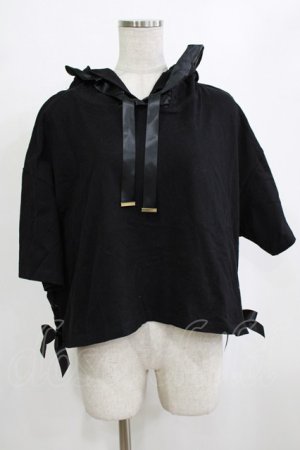 画像: Secret Honey / シルエットプリントうさ耳フード付Tシャツ Free ブラック H-26-02-05-1061-CA-TS-NS-ZH