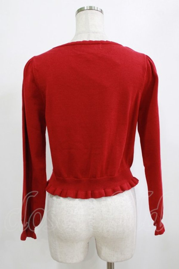 画像3: metamorphose / スワン刺繍入りフリルカーディガン Free えんじ系 H-26-02-05-1062-ME-TO-NS-ZH (3)