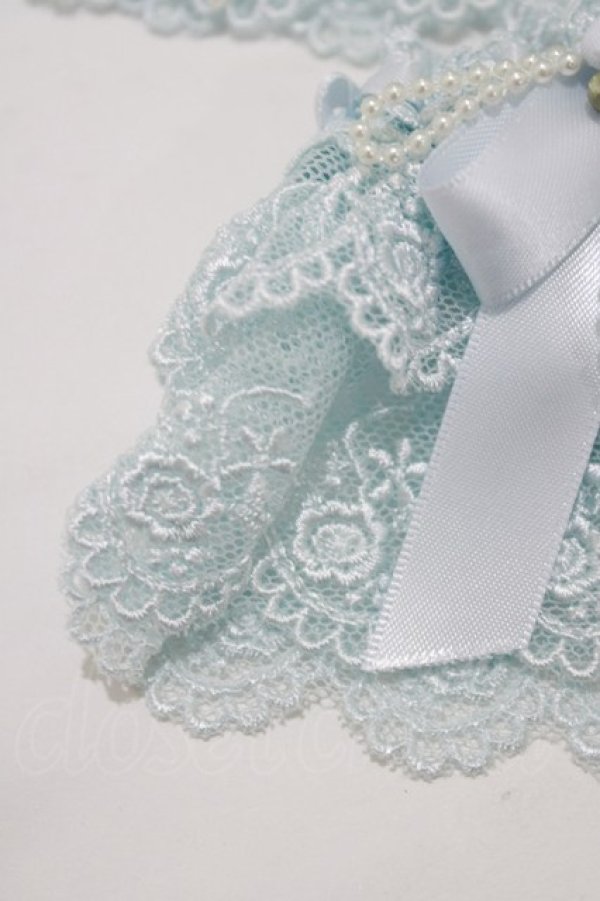 画像2: metamorphose / バラモチーフつきレースカフス  サックス H-26-02-05-1070-ME-AC-NS-ZH (2)