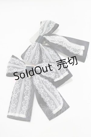 画像: metamorphose / Lacyリボンクリップ  ブラック H-26-02-05-1072-ME-AC-NS-ZH