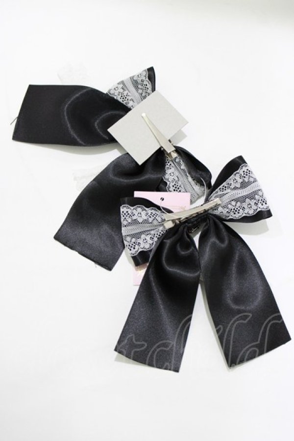 画像2: metamorphose / Lacyリボンクリップ  ブラック H-26-02-05-1072-ME-AC-NS-ZH (2)