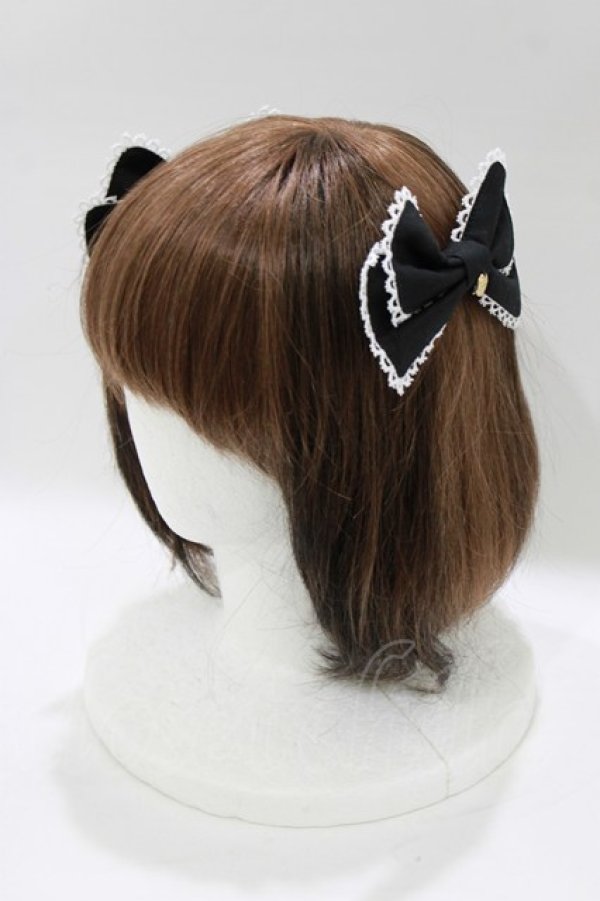 画像1: metamorphose / チャーム付リボンクリップ  ブラック H-26-02-05-1073-ME-AC-NS-ZH (1)