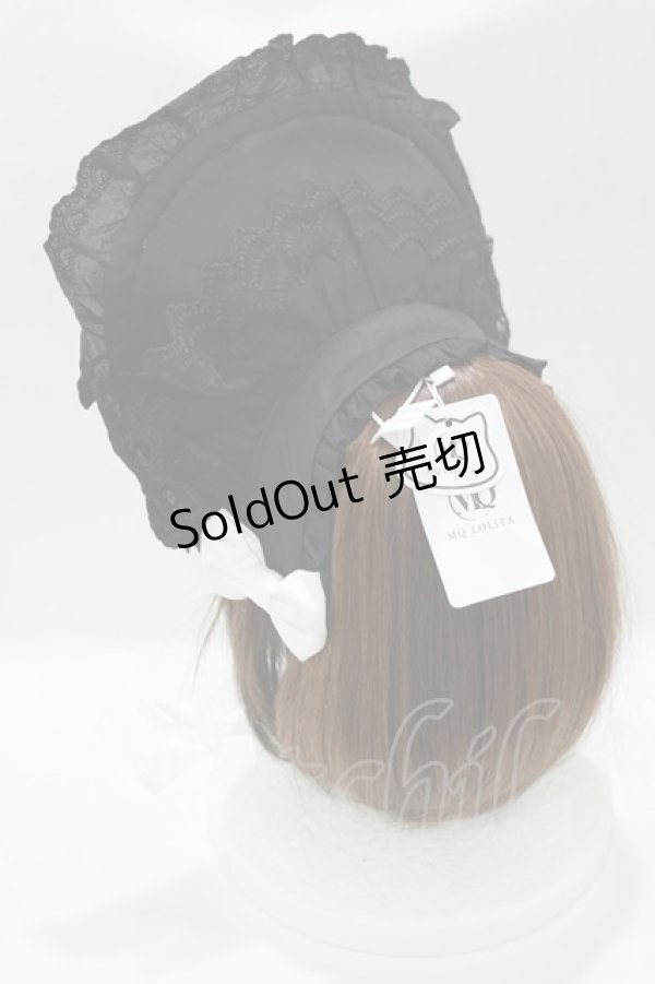 画像2: MQ（海外ロリータブランド） / Labirinthe Doll 2.0ボンネット  ブラック H-26-02-05-1080-PU-AC-NS-ZH (2)
