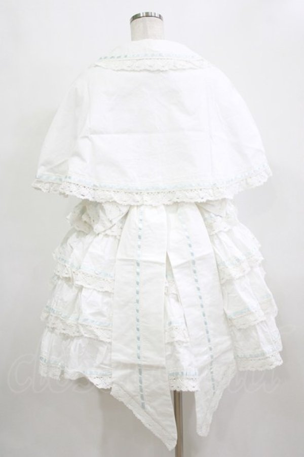 画像3: 苺睡醒（海外ロリータブランド） / ケープ付きワンピース XL オフ/サックス H-26-02-05-1001-PU-OP-NS-ZH (3)