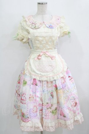 画像: 猫 可（海外ロリータブランド） / ワンピース+ボンネット M アイボリー/ピンク H-26-02-05-1013-PU-OP-NS-ZH