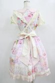 画像3: 猫 可（海外ロリータブランド） / ワンピース+ボンネット M アイボリー/ピンク H-26-02-05-1013-PU-OP-NS-ZH (3)